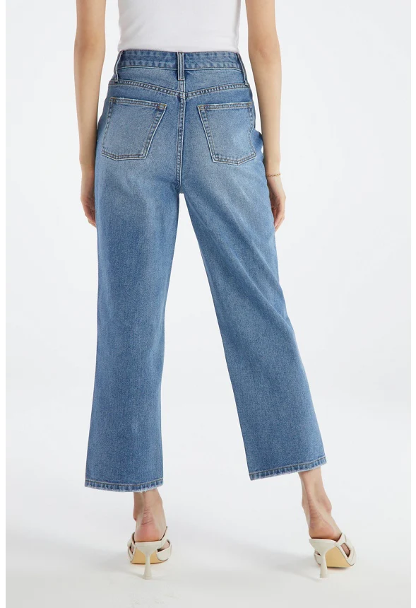 James Ultra High Rise Ankle Crop Straight Jeans - Image 3