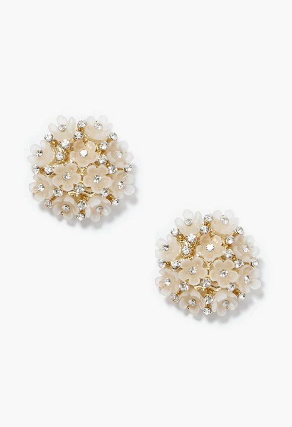 Jasmin Cluster Floral Stud Earrings - Image 2