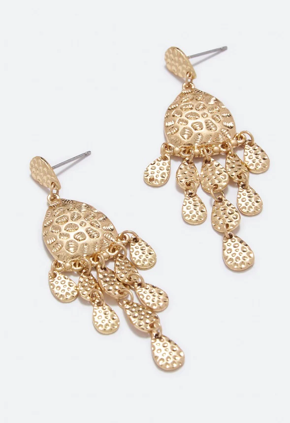 Jayda Etched Chandelier Earrings - Image 3