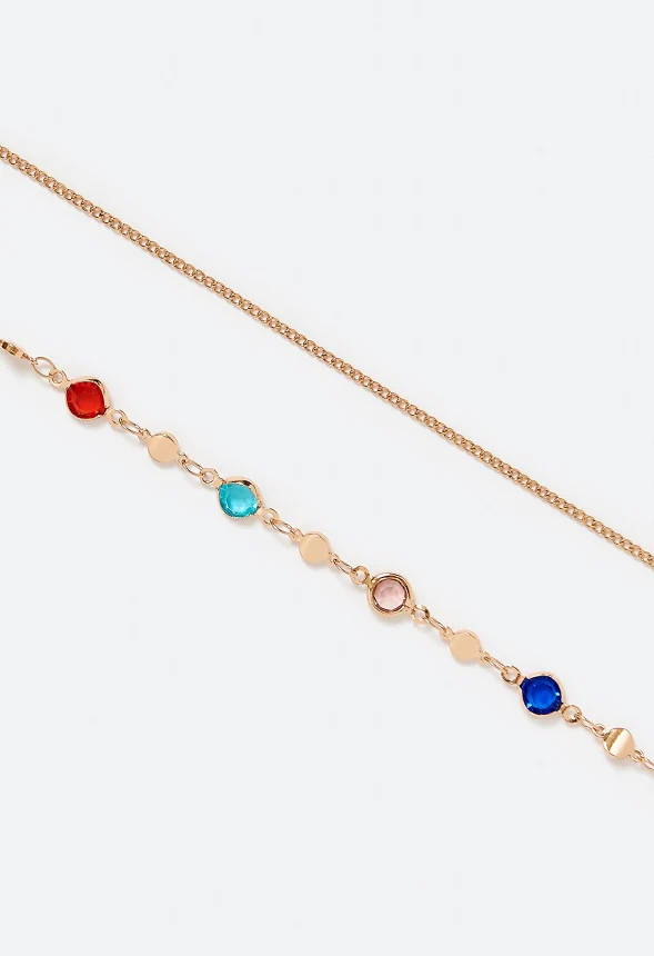 Jen Multi Colors Halo Glass Beads Belly Chain - Image 2