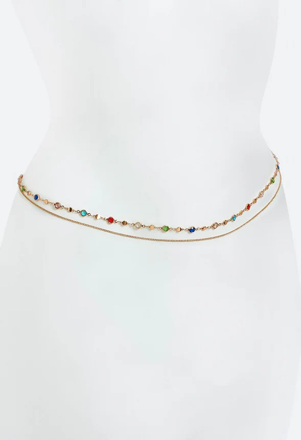Jen Multi Colors Halo Glass Beads Belly Chain - Image 3