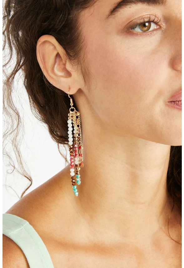 Jessica Beads and Chain Strand Earrings - Image 2