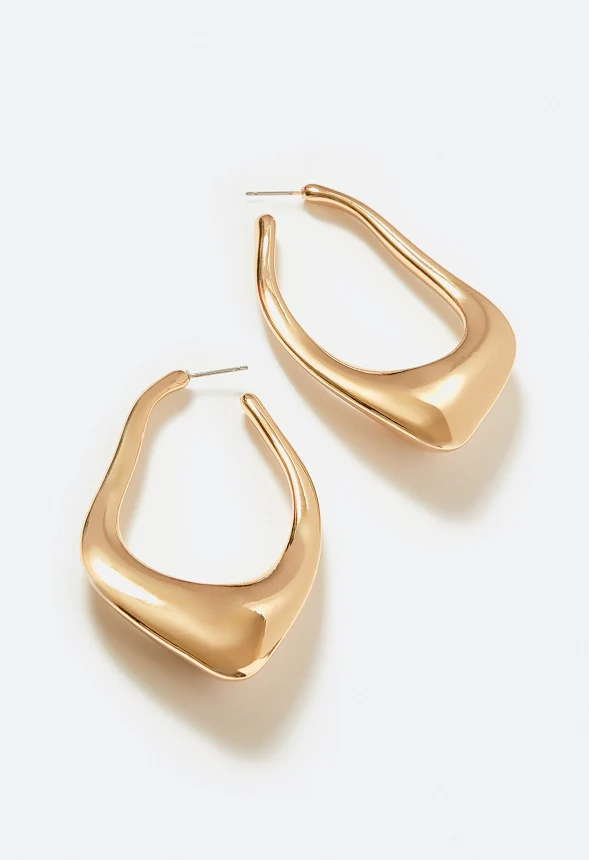 Jia Irregular Elongated Hoop Earrings - Image 3