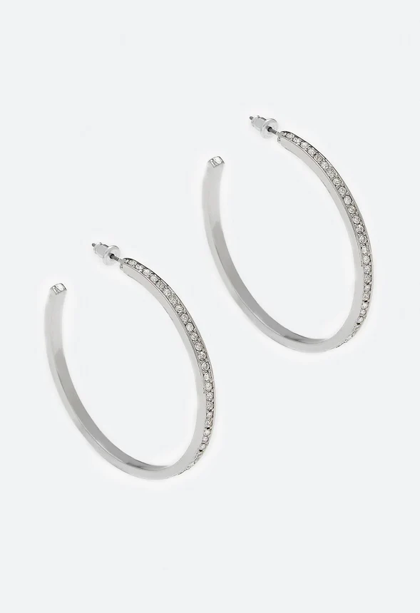 Jianna Rhinestone Hoop Earrings - Image 2