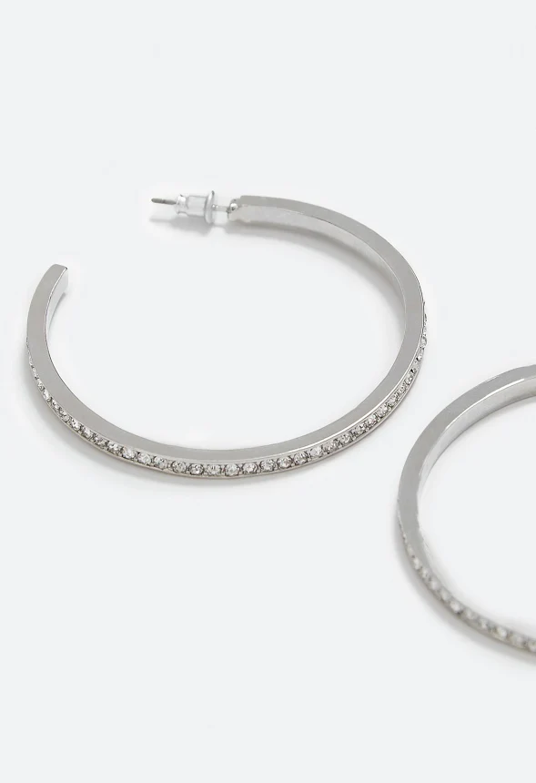 Jianna Rhinestone Hoop Earrings - Image 3