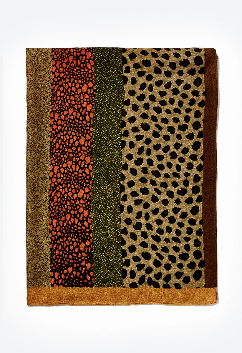 Jodi Animal Boho Mix Long Woven Scarf - Image 3