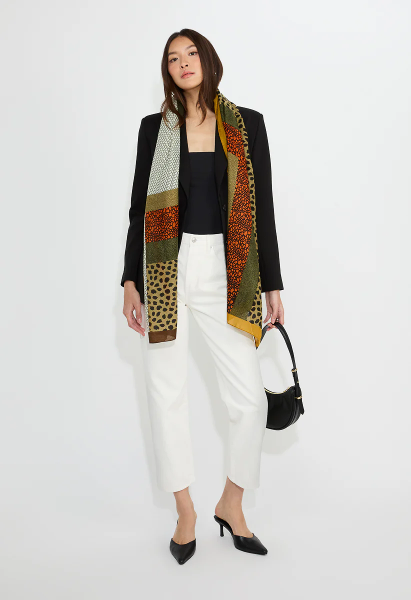 Jodi Animal Boho Mix Long Woven Scarf - Image 5