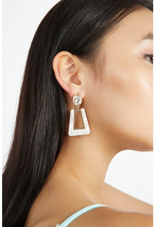 Jolie Resin And Metal Drop Earrings