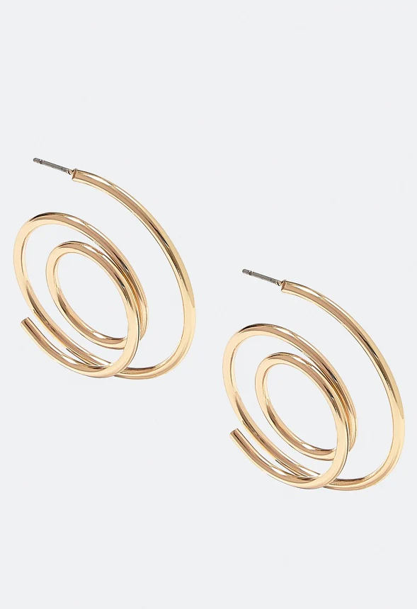 Joni Tube Spiral Hoop Earrings - Image 4