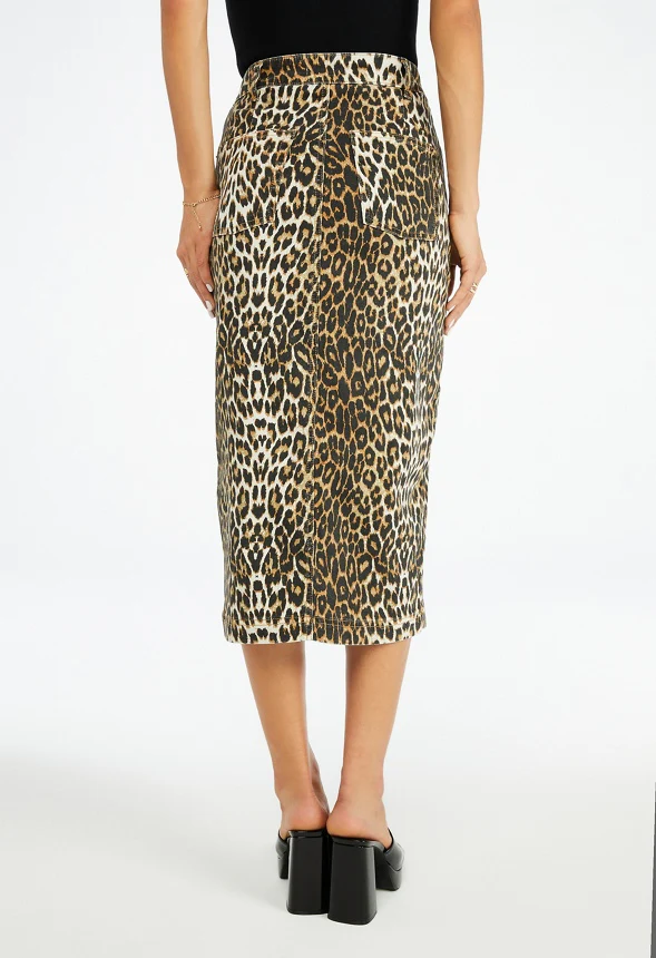 Jordan Button Front Denim Midi Skirt - Image 4