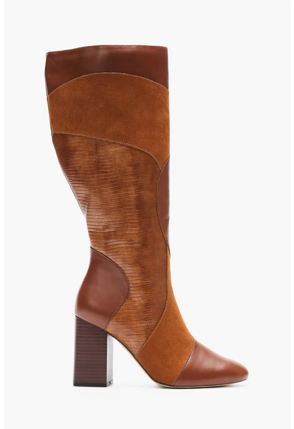 Josephine Patchwork Heeled Boot - Image 2