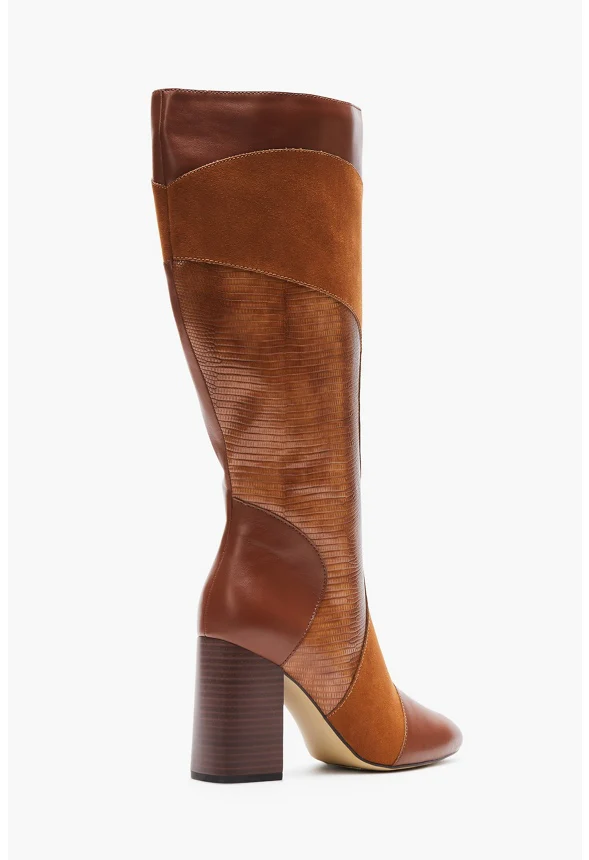 Josephine Patchwork Heeled Boot - Image 3