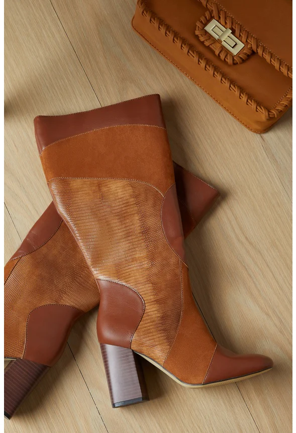 Josephine Patchwork Heeled Boot - Image 6