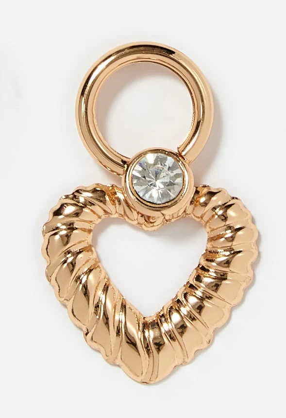 Joy Heart Drop Earrings With Glass Stone - Image 2
