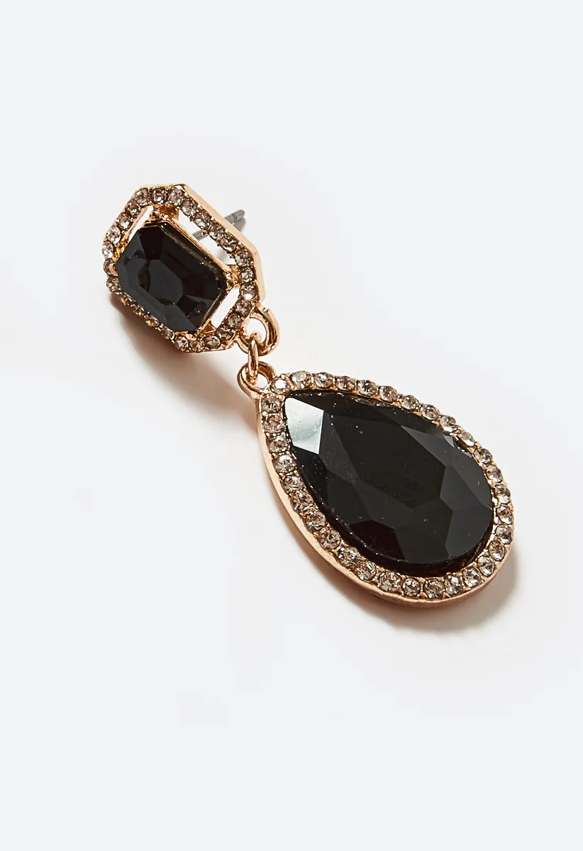 Jules Linked Glass Stone Drop Earrings - Image 3