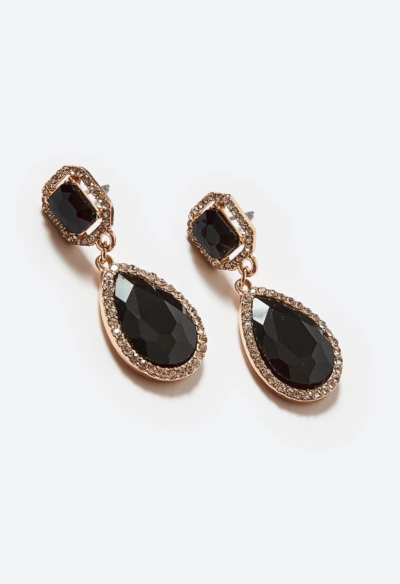 Jules Linked Glass Stone Drop Earrings - Image 4