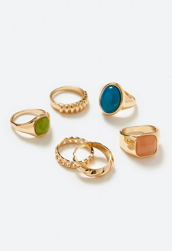 Juno Mix Stones And Metal Rings Pack - Image 3