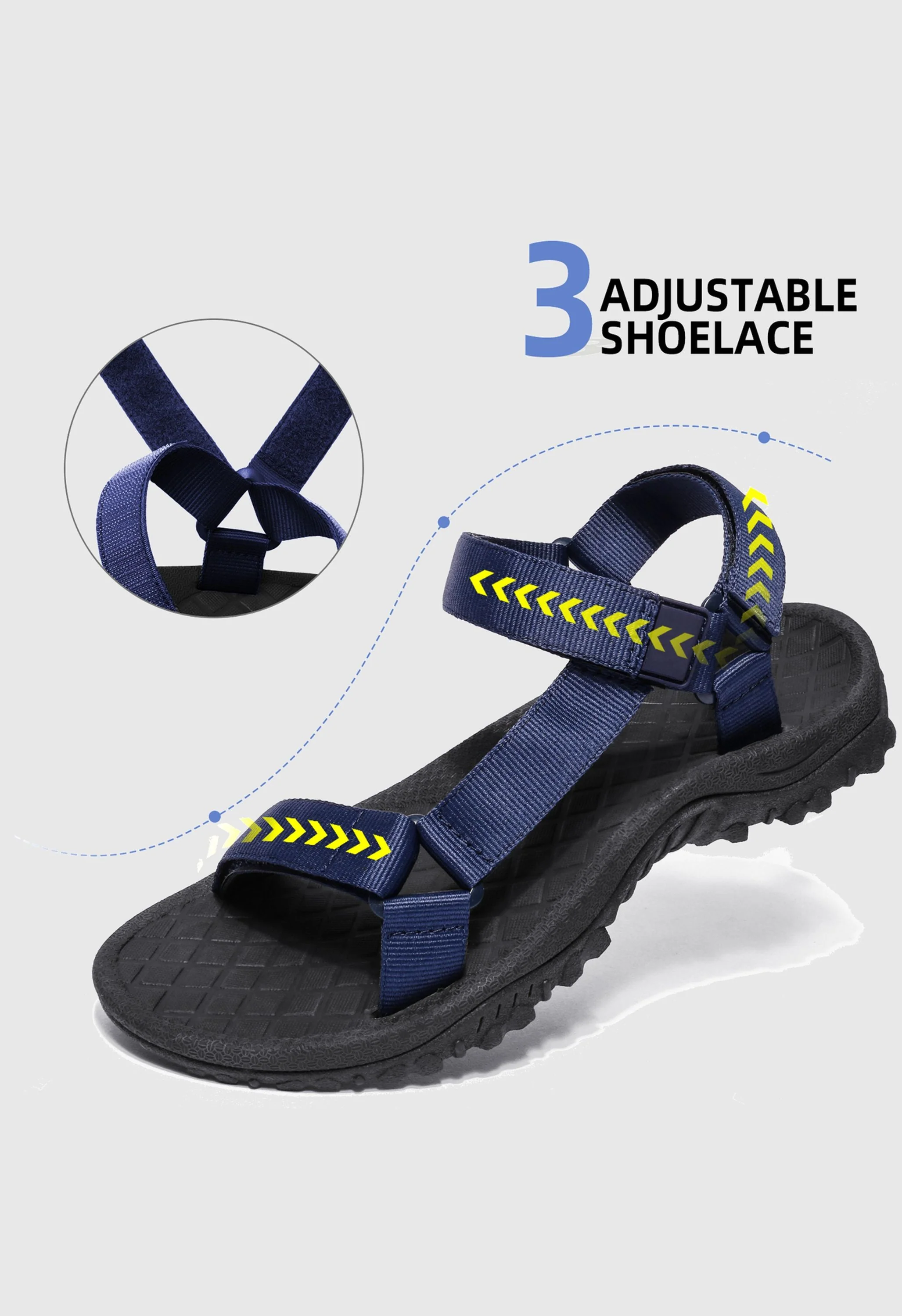CAMEL CROWN Men's Summer Blue Sports Open Toe Outdoor Sandals - Image 3