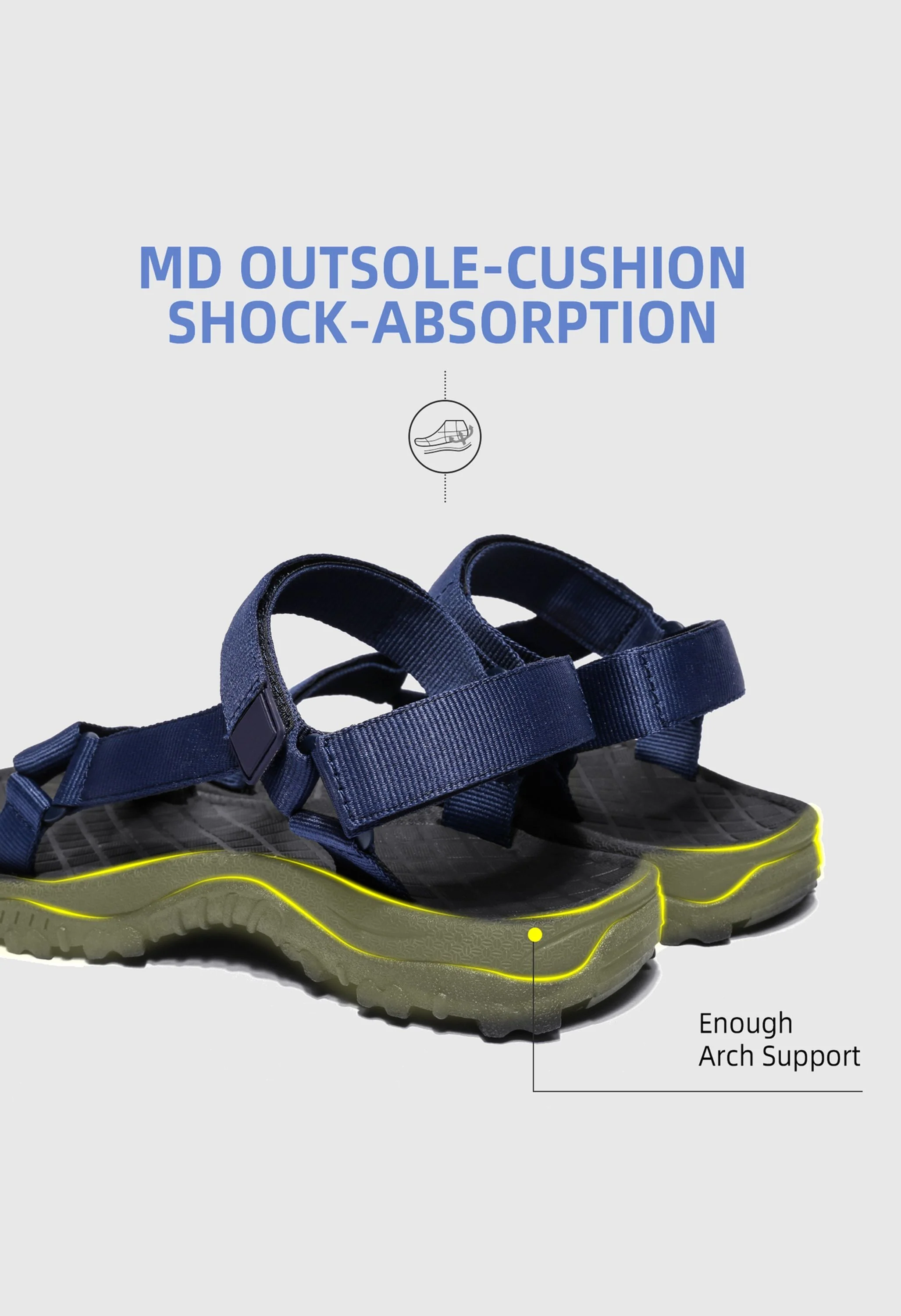 CAMEL CROWN Men's Summer Blue Sports Open Toe Outdoor Sandals - Image 6