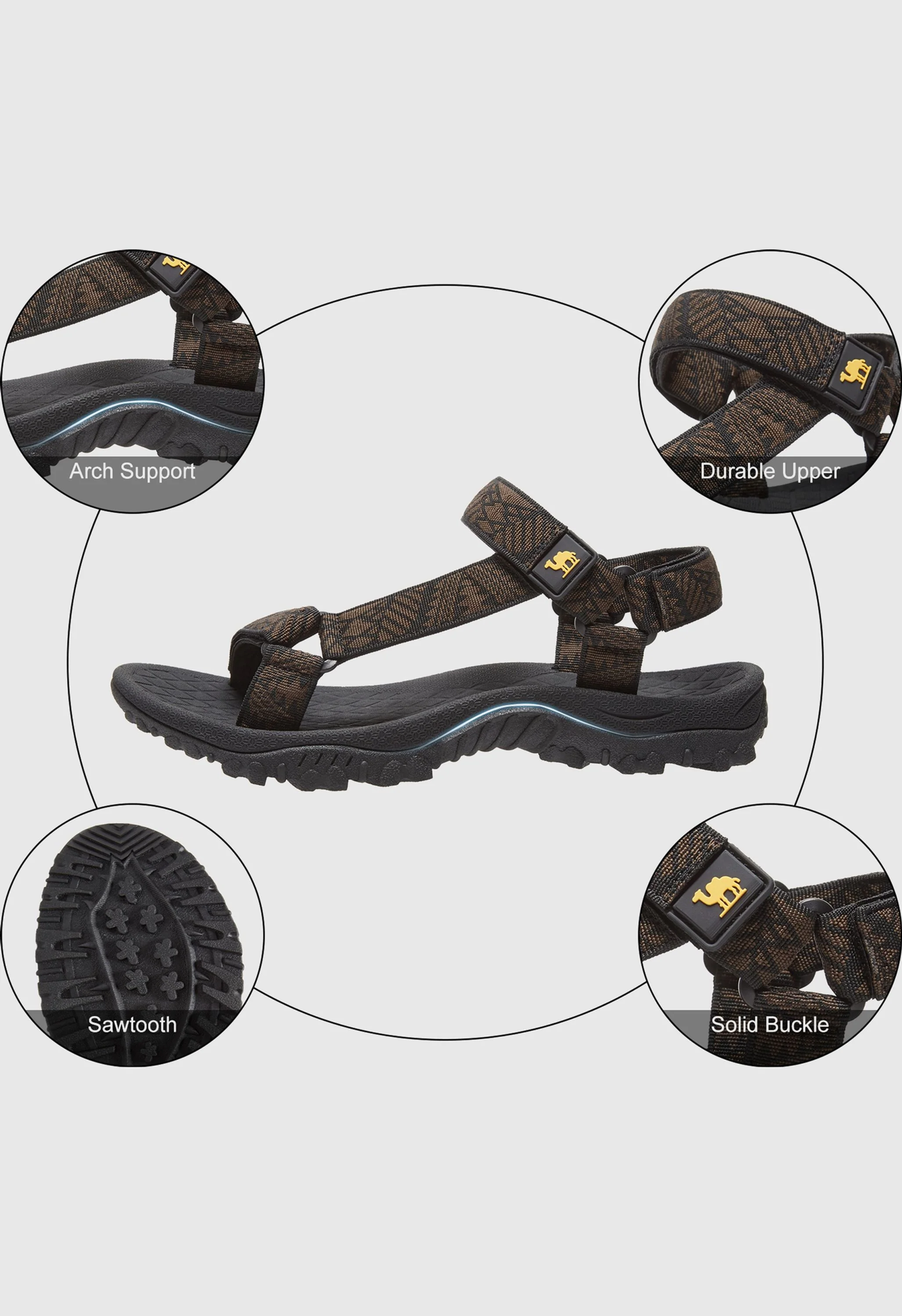 CAMEL CROWN Men's Summer Brown Sports Open Toe Outdoor Sandals - Image 11