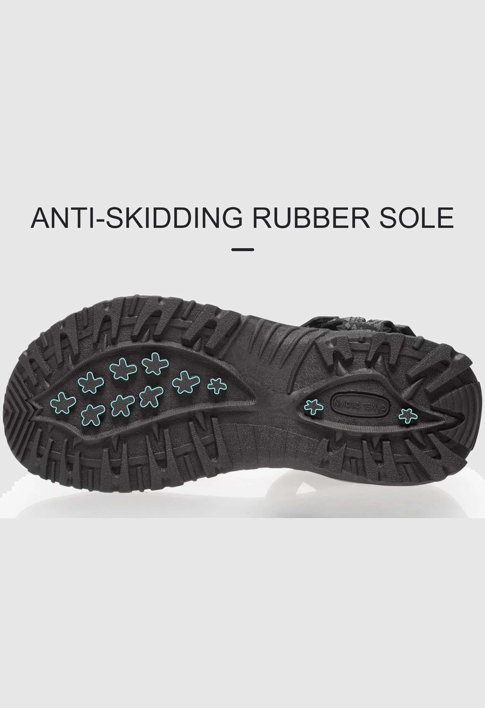 CAMEL CROWN Men's Summer Gray Sports Open Toe Outdoor Sandals - Image 3