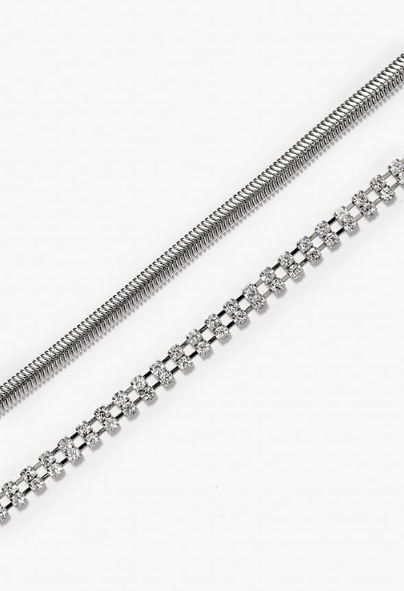 Kali Chain And Rhinestone Anklets - Image 2