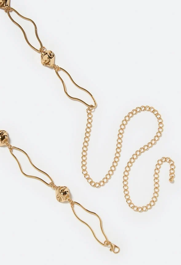 Kali Organic Linked Metallic Bead Chain Belt - Image 2