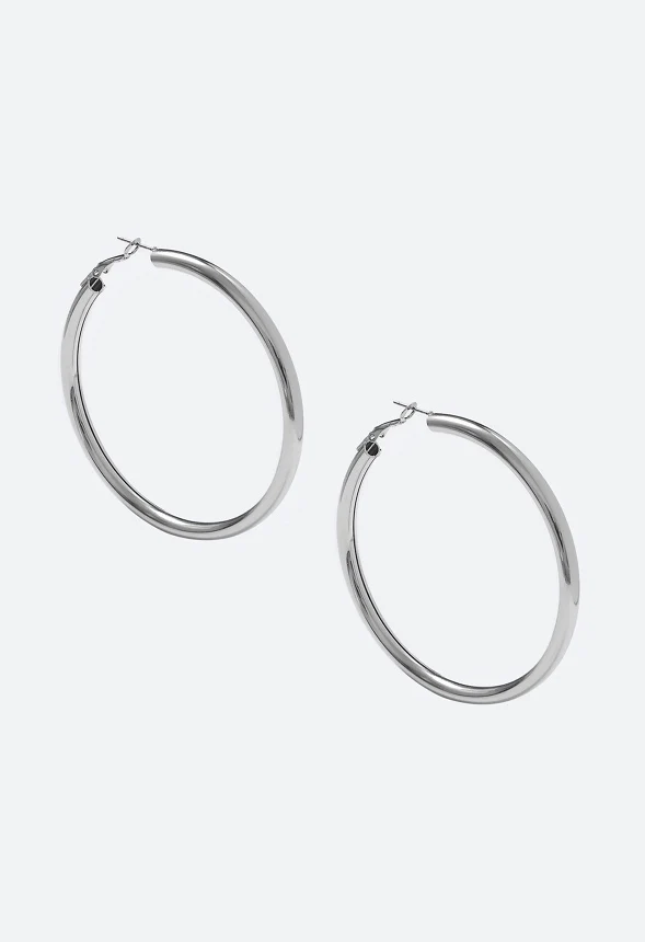Kate Smooth Tube Hoop Earrings - Image 2