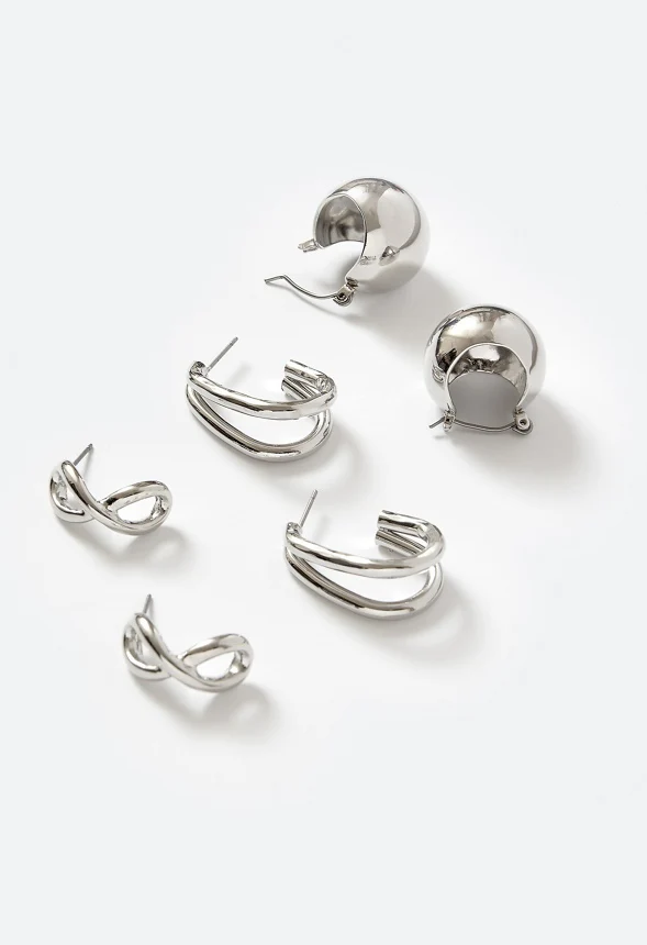 Keira 3-Pair Modern Huggie Hoop Earrings - Image 3