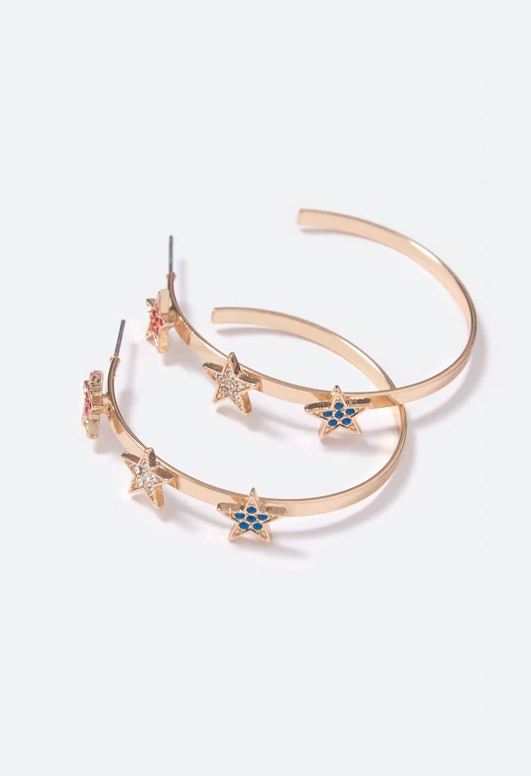 Kelly Multi Stars Hoop Earrings - Image 3