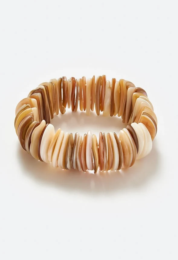 Kelly Real Shell Discs Stretch Bracelet - Image 2