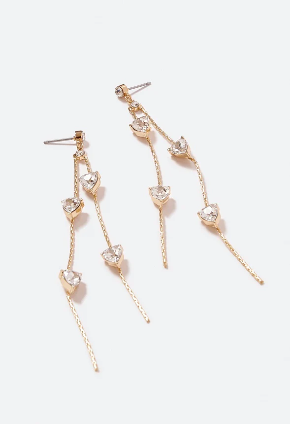 Kendall Spaced Heart Strand Earrings - Image 2