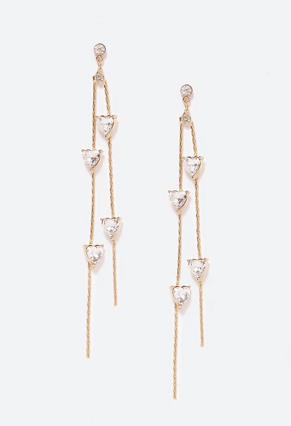 Kendall Spaced Heart Strand Earrings - Image 3