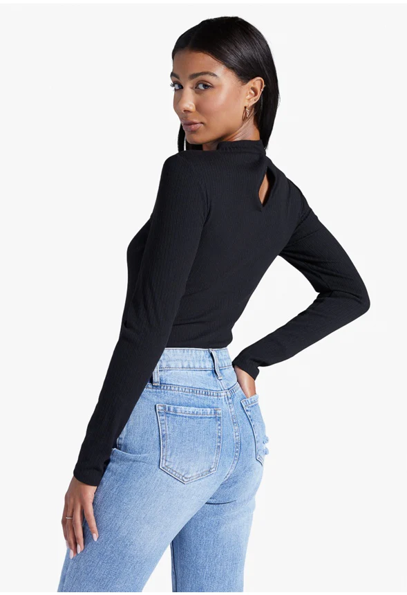Keyhole Bustier Rib Bodysuit - Image 2