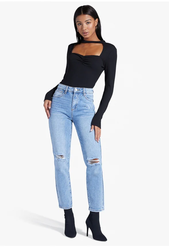 Keyhole Bustier Rib Bodysuit - Image 4