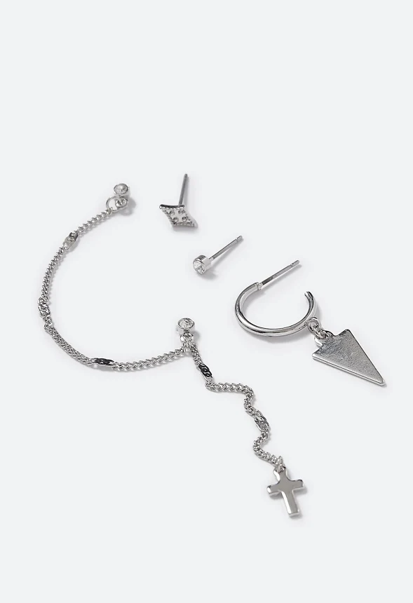 Khloe Linked Cross Earrings Multipack - Image 3