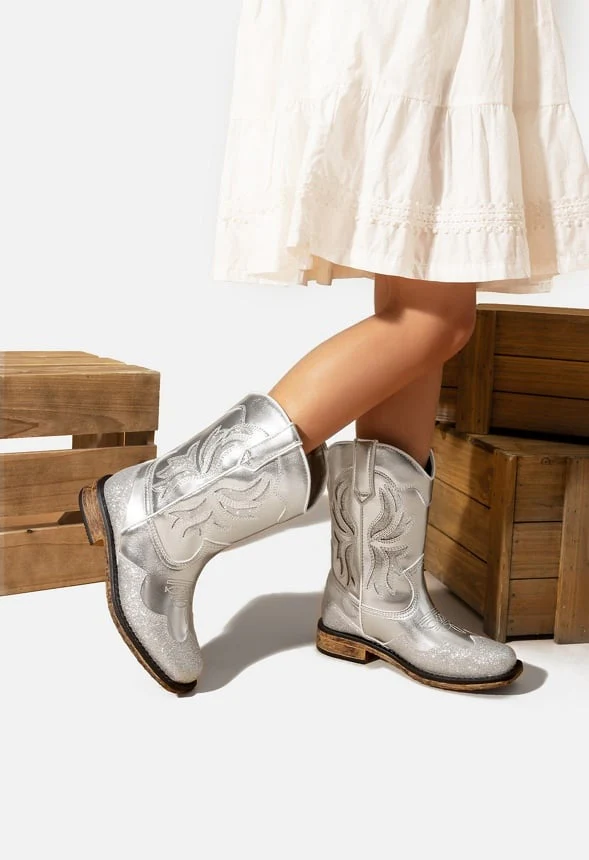 Kids Cowboy Faux Leather Boots - Image 2