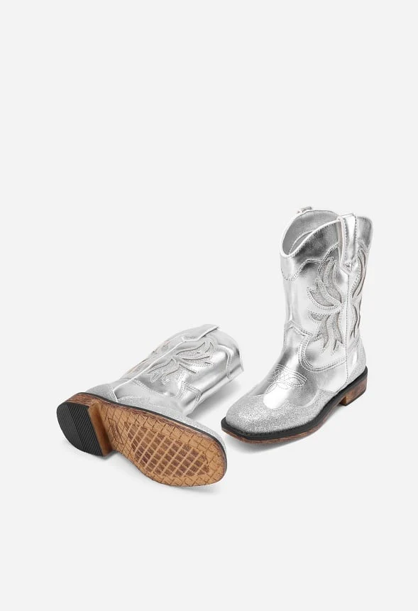 Kids Cowboy Faux Leather Boots - Image 4
