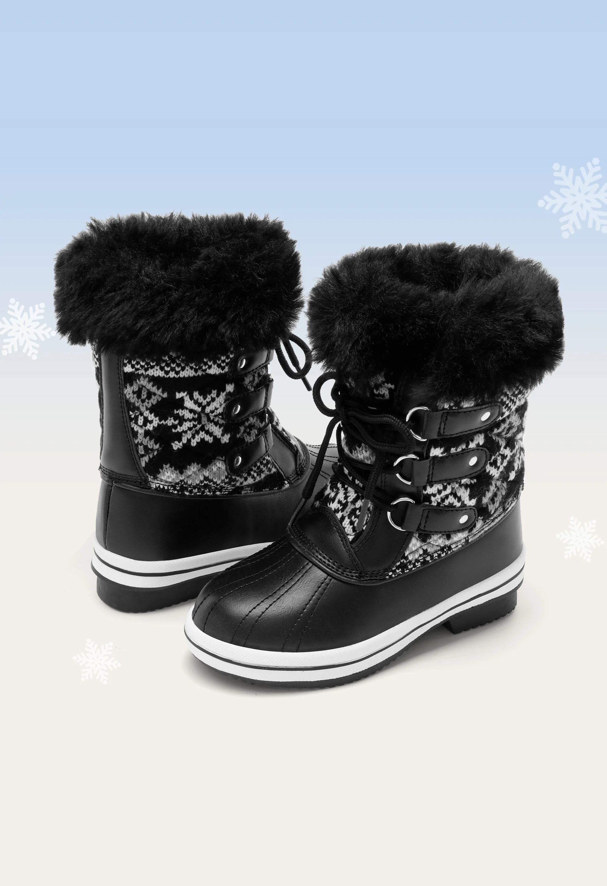 Kids Faux Fur Winter Snow Boots - Image 4