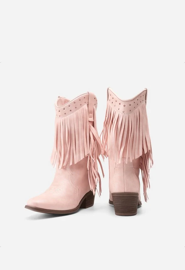 Kids Fringe Pull On Western Boots - Image 4