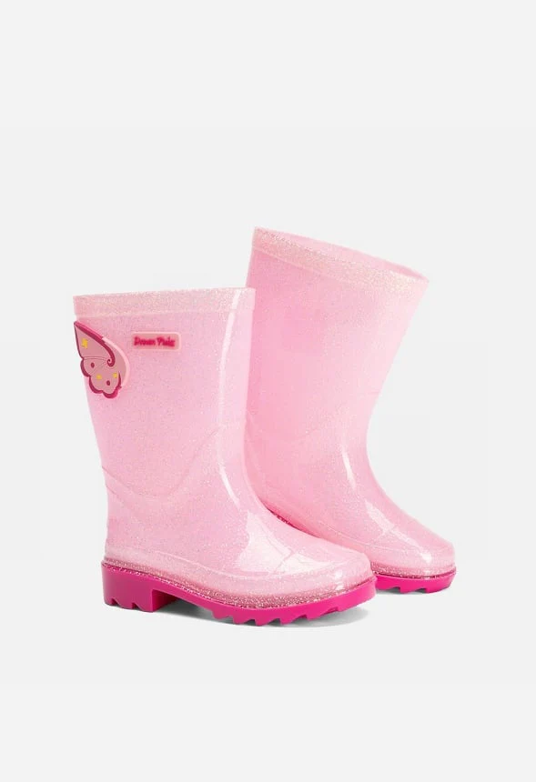 Kids Glitter PVC Rain Boots - Image 2