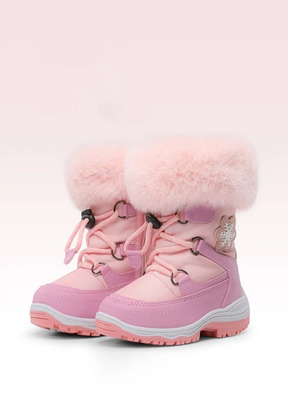 Girls Non-Slip Fur Lined Snow Boots - Image 2