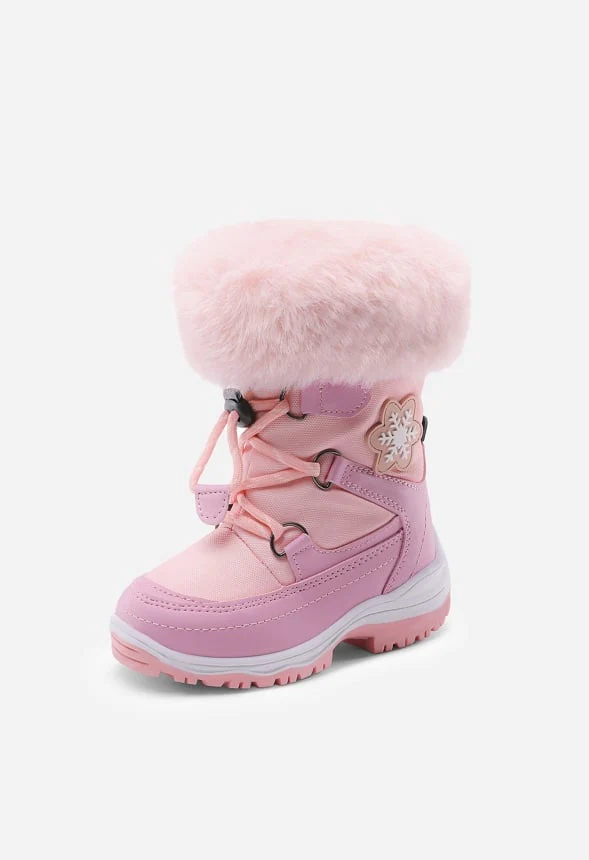 Girls Non-Slip Fur Lined Snow Boots - Image 3