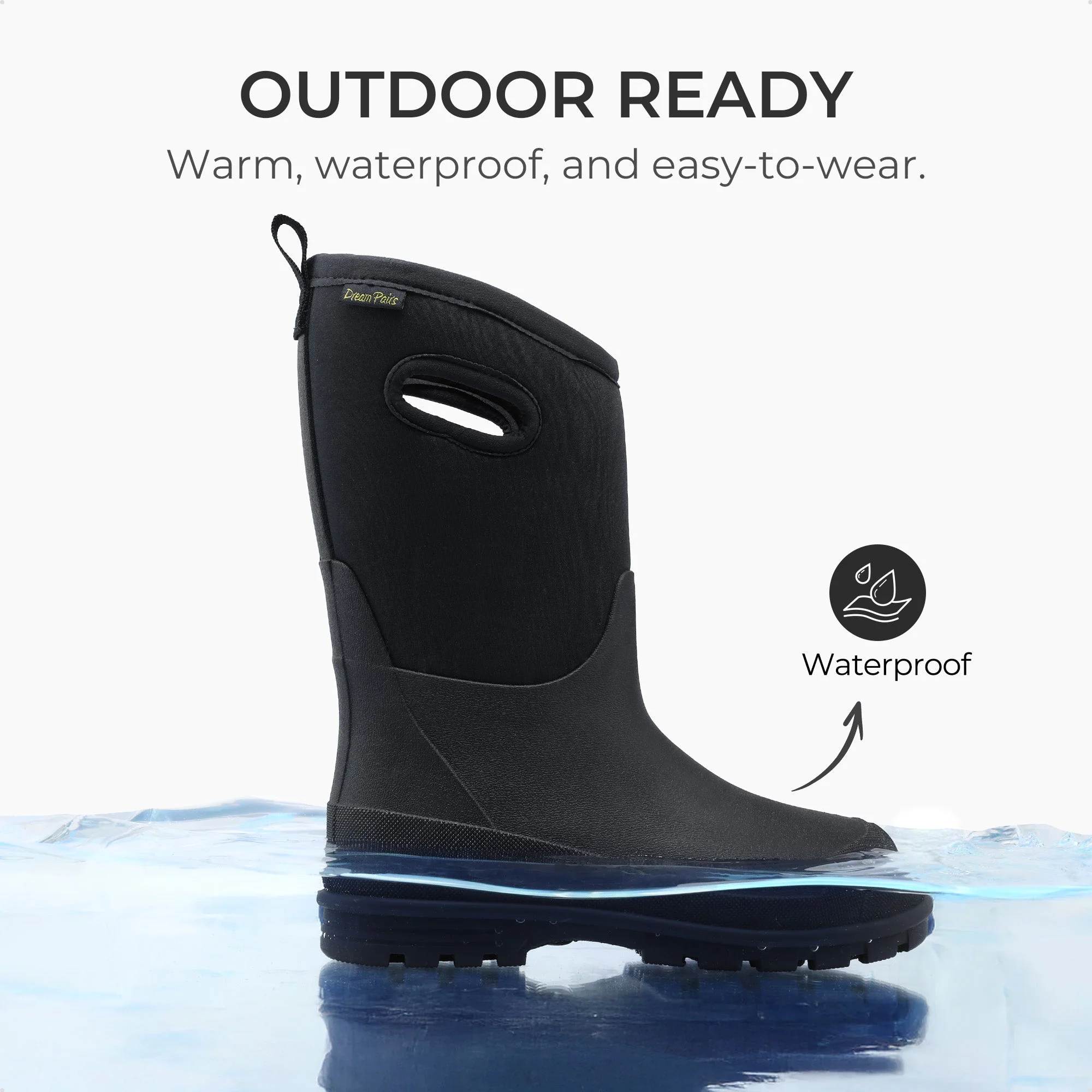 Kids’ Waterproof Drawstring Rain Boots - Image 3