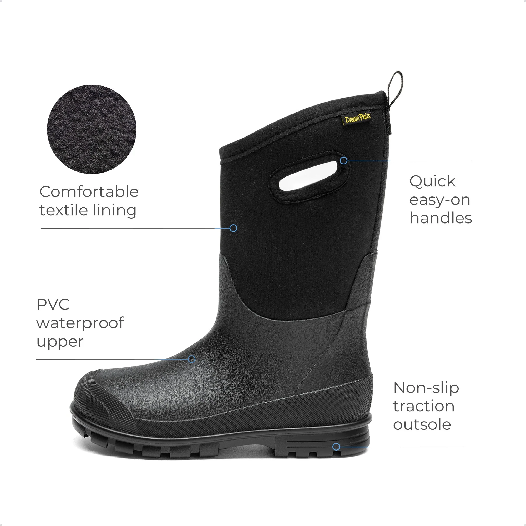 Kids’ Waterproof Drawstring Rain Boots - Image 4