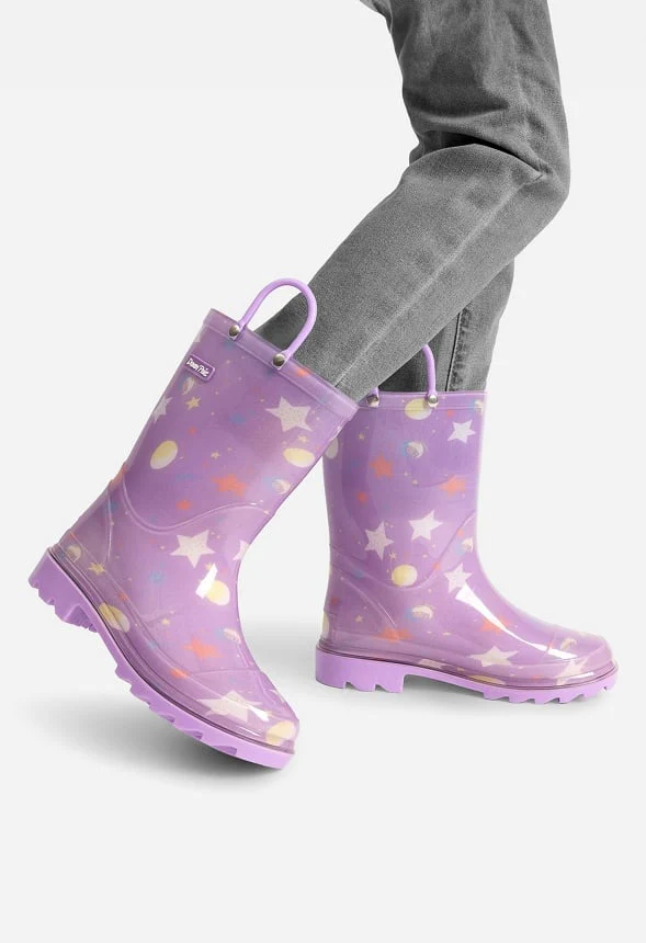 Kids Waterproof Lightweight Pull On Rain Boots - Image 2