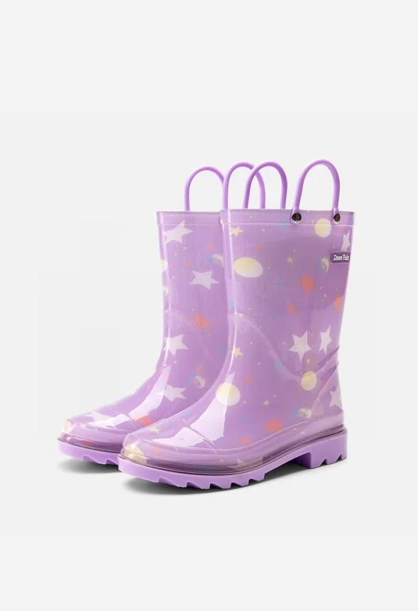 Kids Waterproof Lightweight Pull On Rain Boots - Image 3