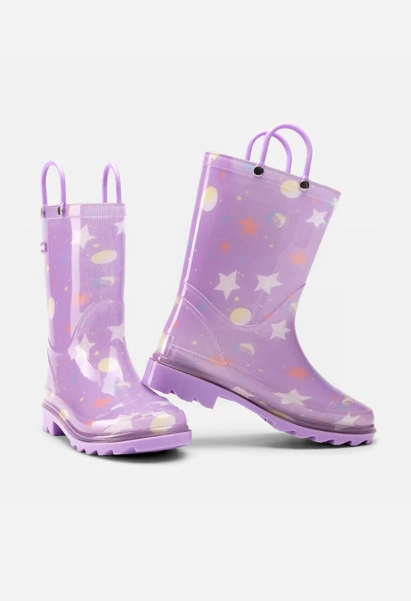 Kids Waterproof Lightweight Pull On Rain Boots - Image 5