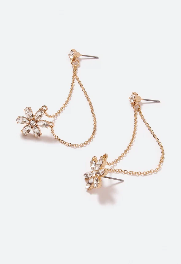 Kiera Linked Glass Flower Stud - Image 2