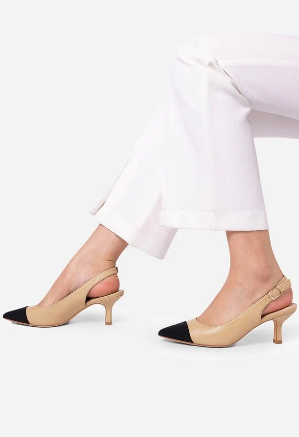 Kitten Heel Slingback Pointed Toe Pump - Image 6